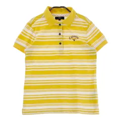 サイズ：L CALLAWAY キャロウェイ  半袖ポロシャツ ボーダー柄 イエロー系 [240101495009] ゴルフウェア レディース ストスト