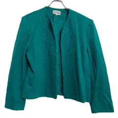 ジャケット 18 レディース L 程 グリーン系 羽織 刺繍 秋冬 アウター 古着卸 アメリカ仕入 a701-6416