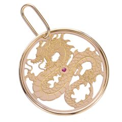 K18 イエローゴールド ドラゴン（龍）ペンダントトップ 干支 辰 新品 