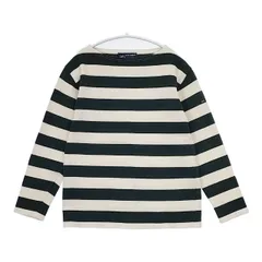 SAINT JAMES ワイドボーダー ウェッソン バスクシャツ T1 長袖Ｔシャツ カットソー ロンＴ キナリ グリーン レディース セントジェームス【中古】5-0810M∞