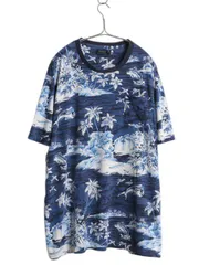 【お得なクーポン配布中!】 ポロ ラルフローレン ハワイアン 総柄 ポケット付き 半袖 Tシャツ メンズ XL アロハ ポケT イラスト グラフィック 大きいサイズ ボタニカル