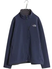 【お得なクーポン配布中!】 US企画 ノースフェイス APEX ソフトシェル ジャケット メンズ XL / 裏 フリース アウトドア ジャンパー フルジップ 大きいサイズ ネイビー
