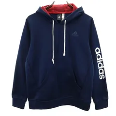 adidas アディダス 長袖 パーカー M ネイビー メンズ 古着