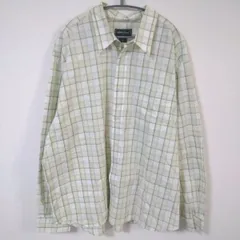 エディーバウアー　Eddie Bauer　長袖シャツ　メンズ3L　緑系色　チェック柄　オーバーサイズ