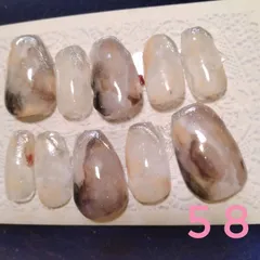 【TPOで悩まない万能ネイル】オフィス/結婚式OK◎上品きれいめ大理石ネイル　　　58