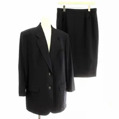 バーバリーズ Burberrys ビンテージ スーツ セットアップ FXB44-660 スカート ジャケット 大きめサイズ 15号 ネイビー 紺 /☆G