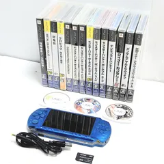 ジャンク SONY プレイステーション ポータブル PSP3000 バイブランドブルー & ソフト17本