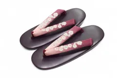 刺繍 ぼかし 鼻緒 ウレタン草履 紫色（フリーサイズ/ウレタン 草履/普段着/水場に◎/お洒落着/仕事/ぼかし/刺繍/ちりめん）