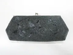 【京松】【着物】 アンティーク 和装小物 ビーズバッグ クラッチバッグ 植物文 r7w02-279