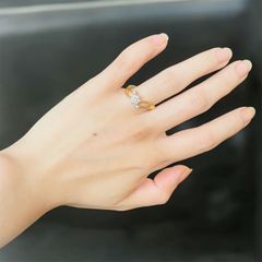 ひとひらの約束 ゴールドリング 指輪 小花モチーフ 華奢 可憐 16号相当