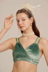 Hepburn Velvet（ヘップバーンベルベット）｜GAZE Style polewear（ゲイズ）Green（緑／グリーン／みどり／光沢）　ポールダンスウェア　かわいい　おしゃれ　大人