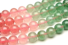 グリーン・レッドアベンチュリン（グラデーション） 10mm １連（38cm） パワーストーン 天然石 _R5531-10