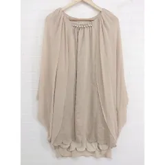 ◇ WILLSELECTION 装飾 スカラップヘム ノースリーブ ミニ ワンピース サイズ1 ベージュ系 レディース P  【中古】 【1208220009981】