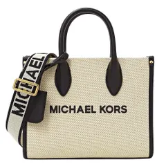 マイケル・コース Michael Kors バッグ レディース ブランド ハンドバッグ トートバッグ ショルダーバッグ 2way ミレラ スモール キャンバス アイボリー ブラック ロゴ ミニバッグ おしゃれ 斜め掛け 【中古】