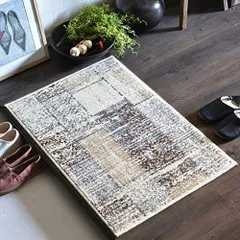 50x80cm_アイボリー 79826 RUGS-FACTORY 玄関マット 室内 おしゃれ