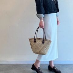 かごバッグ　内布蓋付き　ベージュ