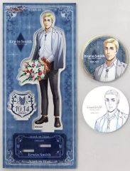 [Used] Miscellaneous Goods Erwin Smith acrylic Stand& Can Badge Set Attack Titan"