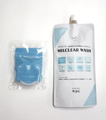 【2点セット】MILCLEARWASH（ミルクリアウォッシュ） 270g / MILCLEAR（ミルクリア） 20g 日本製 9LIFEトルーク製薬 ホワイトニング マウスウォッシュ 炭酸 粉歯磨き