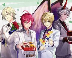[중고] 캔버스 보드 캔버스 아트 디트리히 & 릿지 & 라기트 & 알도베릭 캔버스 보드 [퀴즈 RPG 마법사와 검은 고양이 위즈 × PRINCESS CAFE The World of Mystic Wiz ESCORT CAFE]