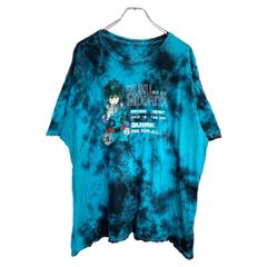 MY HERO ACADEMIA 반소매 캐릭터 T셔츠 XL사이즈 나의 히어로 아카데미아 타이다이 무늬 코튼 헌 옷 도매 미국 구매 t2410-3076