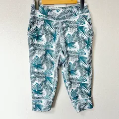 (^w^)b SWIVEL スウィベル レギンス タイツ リーフ柄 ボタニカル柄 総柄 ナイロン 水陸両用 スイムウェア ラッシュガード ヨガ トレーニング マリンレジャー ホワイト 白 レディース サイズM