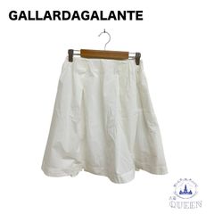【訳アリ】 GALLARDA GALANTE ガリャルダガランテ フレアスカートウエストゴム 薄手 シンプル ひざ丈 レディース ホワイト v-63 送料無料