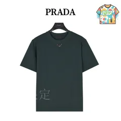 【今日特価】Prada クラシックネック 三鉄牌角標 T シャツ-1