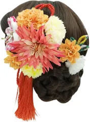 neccote(ネコート) 髪飾り 成人式 浴衣 振袖 袴 つまみ細工 タッセル 2点セット 花火大会 卒業式 七五三 和装 小物 和服 前撮り NC413RD(レッド)