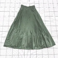 ◇ ⊇ Sonny Label サニーレーベル サテン調 ロング プリーツ スカート サイズF グリーン系 レディース E  【1508260062756】