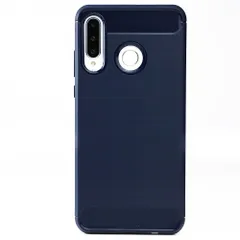 P30 Lite ケース  カーボン調 薄型 耐衝撃 ソフト ケース 【Color】 ネイビーのサムネイル