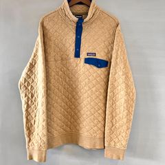 patagonia パタゴニア スナップT ダイヤモンドキルト プルオーバー ベージュ ブルー メンズ XLサイズ