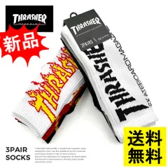 靴下 ソックス メンズ レディース スラッシャー あったか 暖かい 秋冬 ブランド ゴルフ THRASHER 3Pセット スポーツ 3足セット 厚手 クルー丈 ロゴ スニーカー