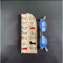 ハンドメイド　メガネケース　コットンこばやし　猫柄