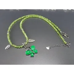 『黄金の宝石』天然石ペリドット約4ミリネックレス/バタフライオリジナル