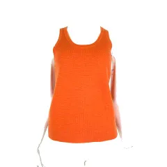 アクネ Acne タンクトップ ニット カットソー ウール ノースリーブ XS オレンジのサムネイル