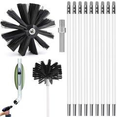【即納】煙突ブラシ 薪ストーブ ブラシ 9本ロッド 41cm 煙突ブラシキット 煙突掃除棒 煙突掃除ブラシ 掃除機ドライヤーパイプ ドライヤーパイプ クリーニングブラシ 乾燥機用 薪ストーブクリーンアップ用 使いやすい 家庭用 産業用