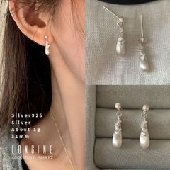 ピアス レディース ジルコニア 揺れる ドロップ 雫 シルバー シンプル 小ぶり 小さい silver925 シルバー925 SV925 金属アレルギー対応