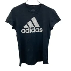 adidas 半袖 プリントTシャツ M ブラック プルオーバー ビッグロゴ スポーティー アディダス 古着卸 アメリカ仕入 a705-5796