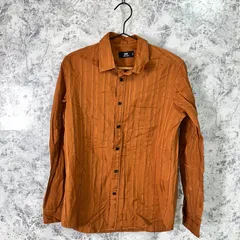 美品　HARE　ハレ　ネルシャツ　シャツ　薄手　ストライプ　長袖　春　秋　冬【size S】　オレンジ　橙　ブラウン　茶　レッド　赤　ブラック　黒