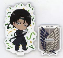 [Used] Acrylic Stand・Acrylic panel Levi Ackerman acrylic Stand"Attack Titan×and GALLERY Collaboration cafe ~Autumn Cheerleading Squad!~