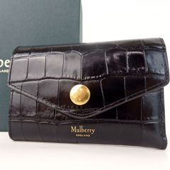 【Mulberry】マルベリー 三つ折り財布 ブラック レザー レディース【未使用品】3-4 41094