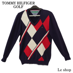 TOMMY HILFIGER GOLF トミーヒルフィガーゴルフ セーター ネイビー マルチカラー Мサイズ 中古