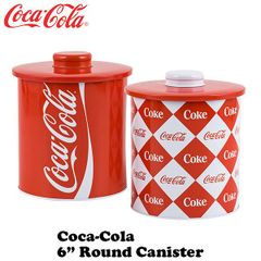 コカコーラ 6" ラウンドトップ キャニスター 2種セット
