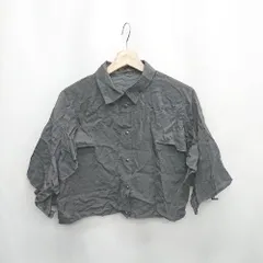 ◇ ⊂ JEANASIS ジーナシス ショート丈 フリル 半袖 シャツ ブラウス サイズF チャコールグレー系 レディース E  【1502180034275】