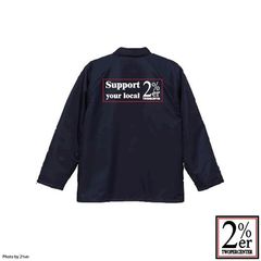 2%ER 裏ボアつきコーチJKT SUPPORT YOUR LOCAL LOGO　ブラック