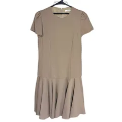 B052 FOXEY フォクシー ワンピース ドレス ウール シンプル ベージュ アイボリー レディース 38