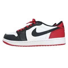 未使用品 ナイキ NIKE CZ0790-106 Air Jordan 1 Retro Low OG Black Toe エアジョーダン1 ローカット つま黒 スニーカー 黒タグ付き ブラック レッド US9.5 27.5cm 0314