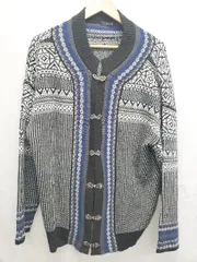 ◇ JEANASIS ジーナシス 総柄 ニット 長袖 カーディガン サイズF ブラック ホワイト レディース P  【1406240042999】
