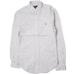 RALPH LAUREN ラルフローレン SLIM FIT STRETCH OXFORD ポニー刺繍タッターソールチェックオックスフォードBDシャツ 710562189008 XS WHITE/PINK/NAVY 長袖 ボタンダウン トップス g11626