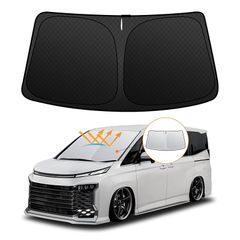 【強化版】トヨタ ヴォクシー ノア 90系 フロントガラスサンシェード VOXY NOAH R4.1? 日よけUVカット 5層構造 4代目 遮光断熱 夏 紫外線 簡単着脱 内装パーツ 車種専用設計 折り畳み式 収納袋付き 0